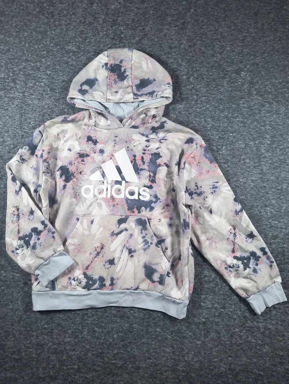 Adidas girls XL 16 pastel splash hoodie sweatshirt